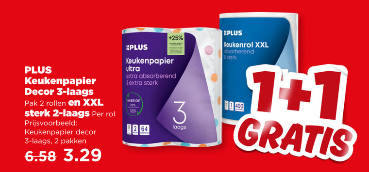 plus huismerk keukenpapier 1 2 3 20 25 100 400 decor pak rollen xxl rol pakken ultra absorberend hybride keukenrol folder aanbieding bij Plus Plus Huismerk keukenpapier folder aanbieding bij Plus - details