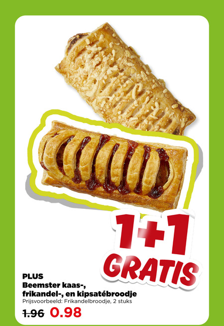 Plus Huismerk   kaasbroodjes, hartig broodje folder aanbieding bij  Plus - details