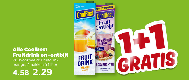 Coolbest   vruchtensap folder aanbieding bij  Plus - details