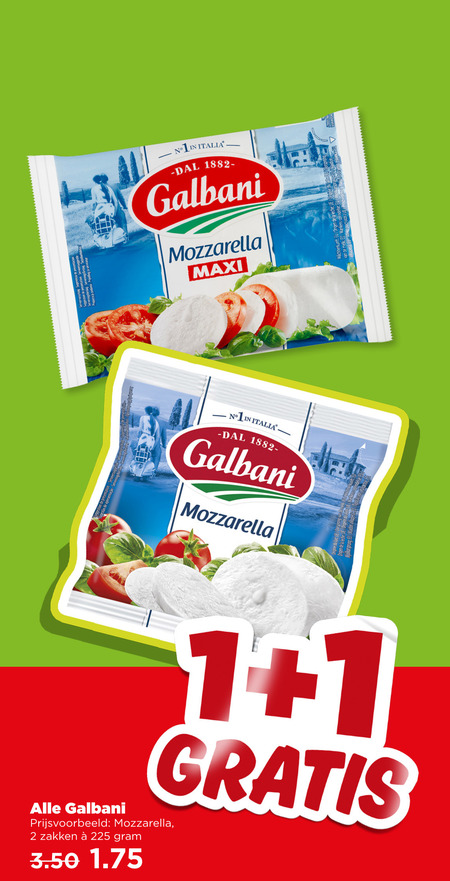 Galbani   mozzarella folder aanbieding bij  Plus - details