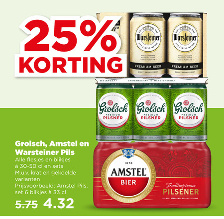 Grolsch   blikje bier folder aanbieding bij  Plus - details