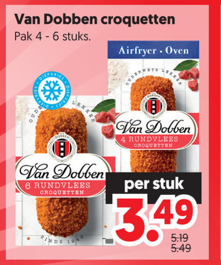 van dobben kroketten 4 6 19 croquetten pak stuks airfryer oven rundvlees stuk folder aanbieding bij Dekamarkt Van Dobben kroket folder aanbieding bij Dekamarkt - details