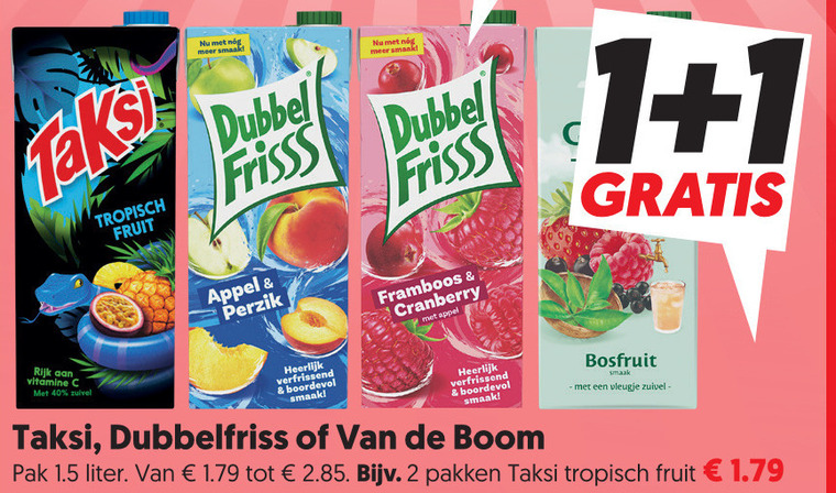 Taksi   fruitdrank folder aanbieding bij  Dekamarkt - details