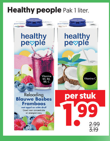 Healthy People   vruchtensap folder aanbieding bij  Dekamarkt - details