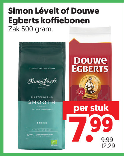 simon levelt douwe egberts koffiebonen 500 zak premium organic coffee smooth stuk folder aanbieding bij Dekamarkt Simon Levelt koffiebonen folder aanbieding bij Dekamarkt - details