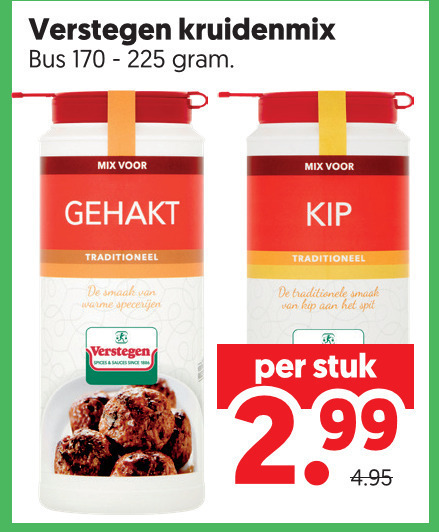 verstegen kruiden 225 kruidenmix bus mix gehakt traditioneel warme specerijen r spices sauces since kip traditionele hip spit stuk folder aanbieding bij Dekamarkt Verstegen kruiden folder aanbieding bij Dekamarkt - details