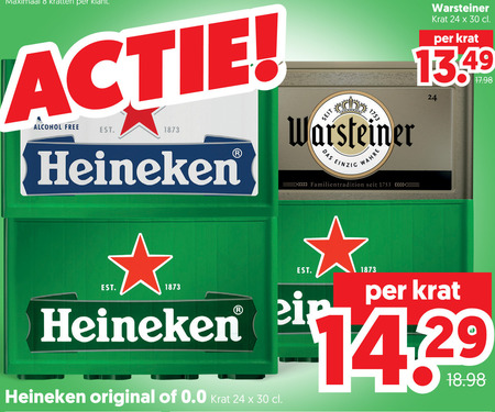 Warsteiner   krat bier folder aanbieding bij  Dekamarkt - details