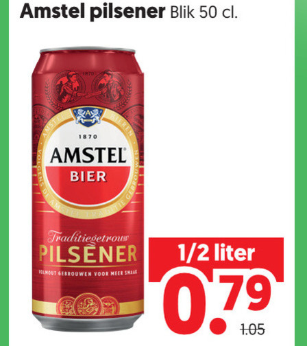 Amstel   blikje bier folder aanbieding bij  Dekamarkt - details