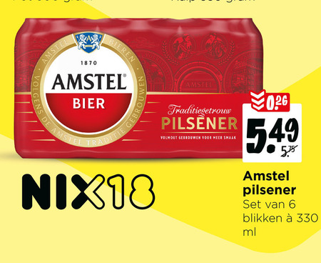 amstel blikjes bier 6 330 1870 bieren traditie nix18 pilsener volmout blikken ml folder aanbieding bij Jumbo Amstel blikje bier folder aanbieding bij Jumbo - details