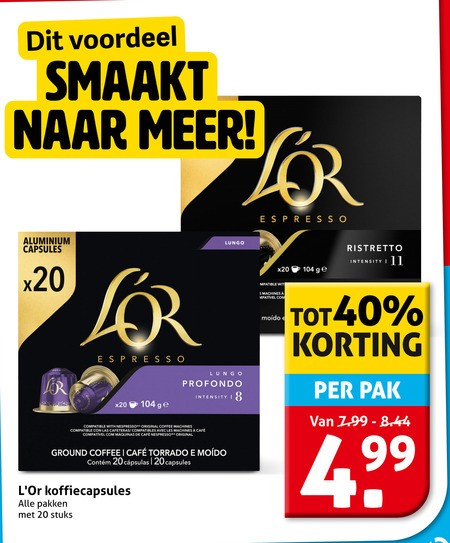 Douwe Egberts L Or   koffiecups folder aanbieding bij  Hoogvliet - details