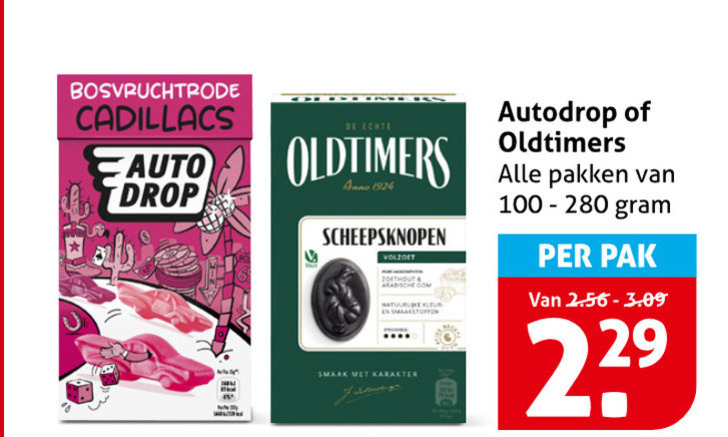 Oldtimers   snoep, drop folder aanbieding bij  Hoogvliet - details
