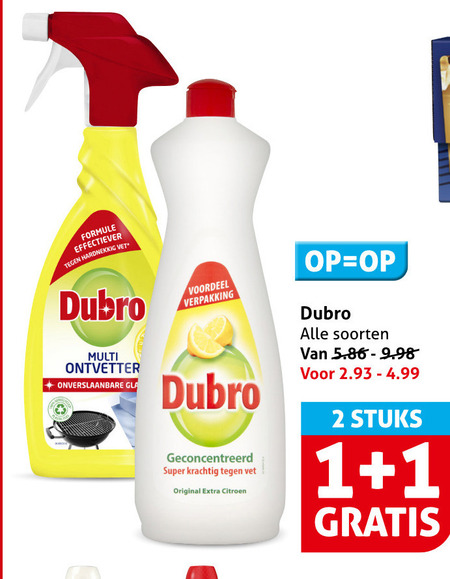 Dubro   afwasmiddel, ontvetter folder aanbieding bij  Hoogvliet - details