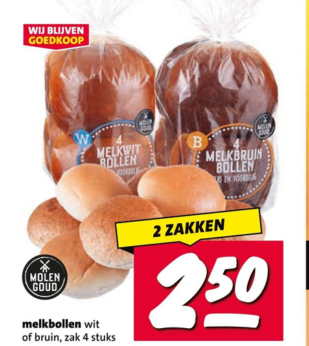bolletjes 2 4 molen goud melkwit bollen melkbollen wit bruin zak stuks cod b zakken folder aanbieding bij Nettorama