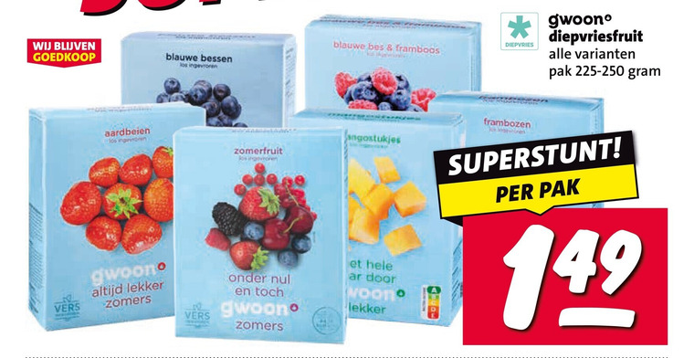 Gwoon   diepvriesfruit folder aanbieding bij  Nettorama - details
