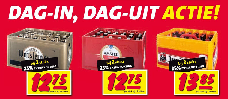 amstel warsteiner jupiler krat bier 2 25 dag stuks stuk kratten folder aanbieding bij Nettorama Warsteiner krat bier folder aanbieding bij Nettorama - details