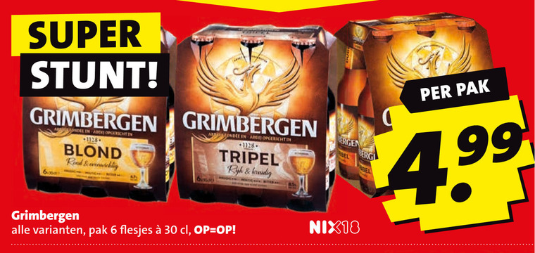 grimbergen speciaalbieren 6 30 super opgericht 1128 blond read evenwichtig tripel bel pak nix18 folder aanbieding bij Boni Grimbergen speciaalbier folder aanbieding bij Boni - details