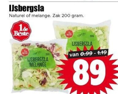 ijsbergsla 200 2006 naturel melange zak folder aanbieding bij Dirk
