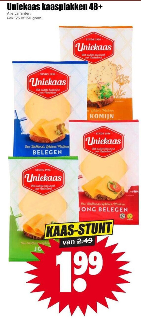 Uniekaas   kaasplakken folder aanbieding bij  Dirk - details