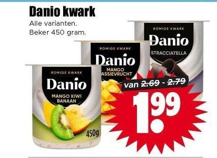 Danone Danio   kwark folder aanbieding bij  Dirk - details