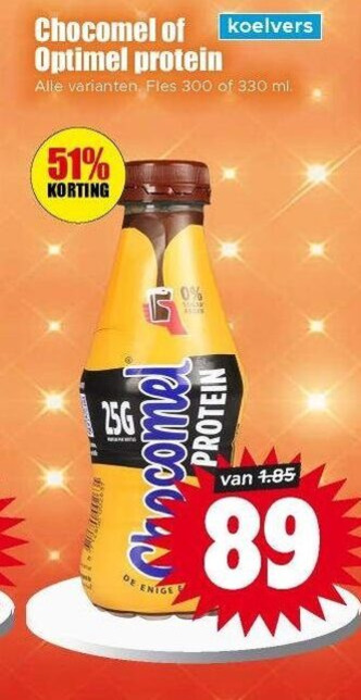 Optimel   chocolademelk, drinkyoghurt folder aanbieding bij  Dirk - details