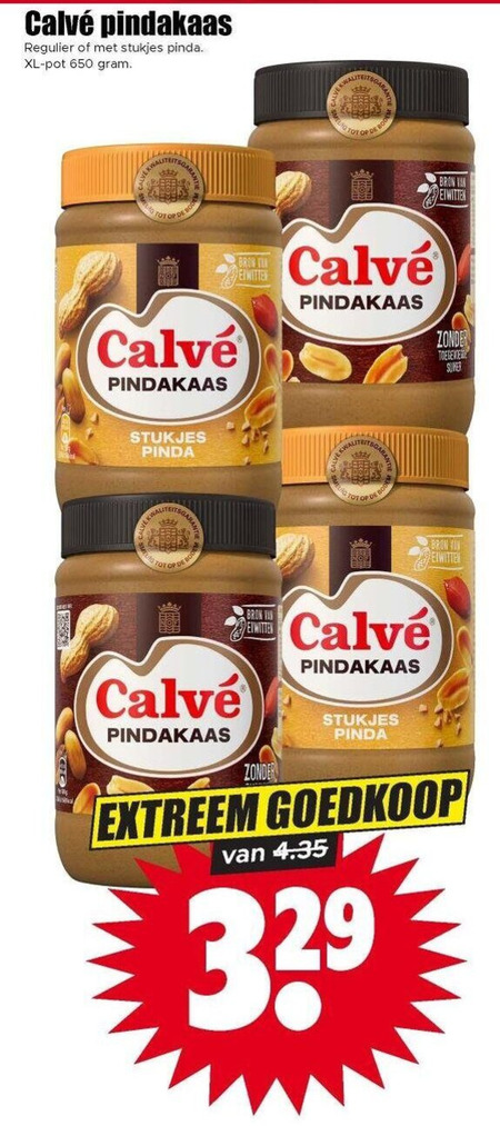 Calve   pindakaas folder aanbieding bij  Dirk - details
