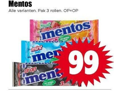 Mentos   snoep folder aanbieding bij  Dirk - details