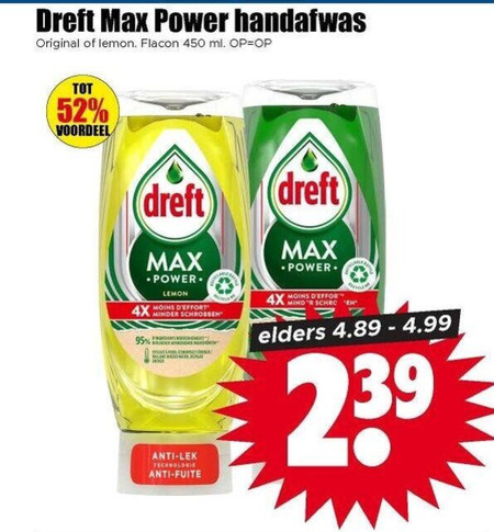 Dreft   afwasmiddel folder aanbieding bij  Dirk - details