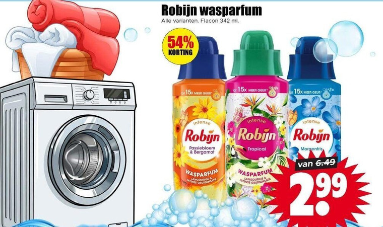 Robijn   wasverzachter folder aanbieding bij  Dirk - details
