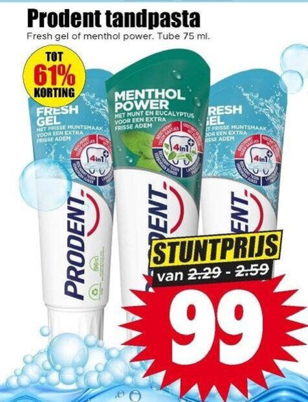Prodent   tandpasta folder aanbieding bij  Dirk - details