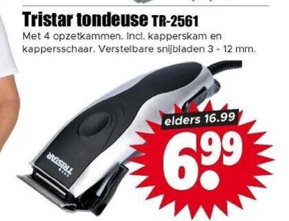 Tristar   tondeuse folder aanbieding bij  Dirk - details