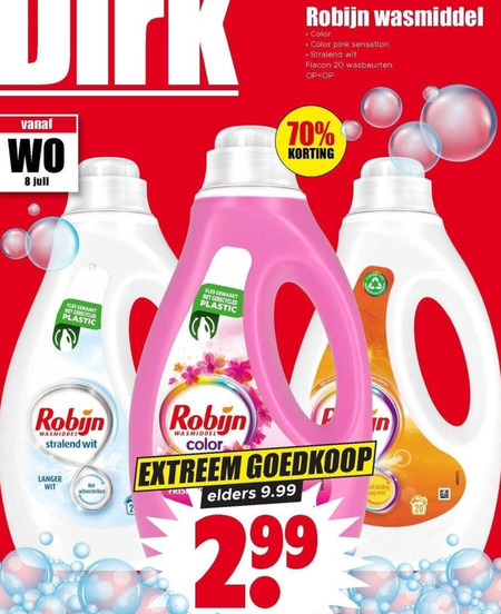 Robijn   wasmiddel folder aanbieding bij  Dirk - details