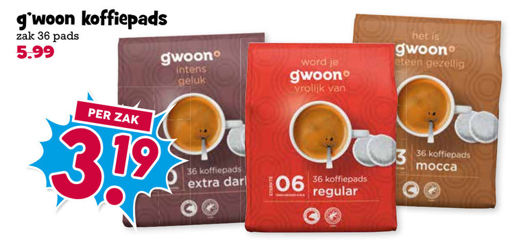 Gwoon   koffiepad folder aanbieding bij  Boons&nbsp;Markt - details