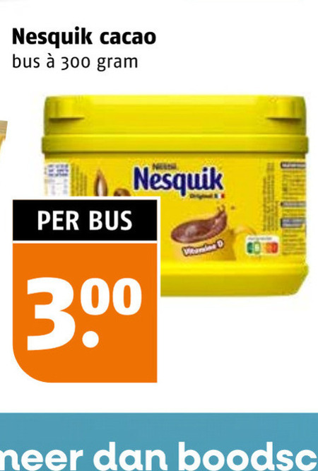 nesquik chocolademelk 300 cacao bus folder aanbieding bij Poiesz Nesquik chocolademelk folder aanbieding bij Poiesz - details