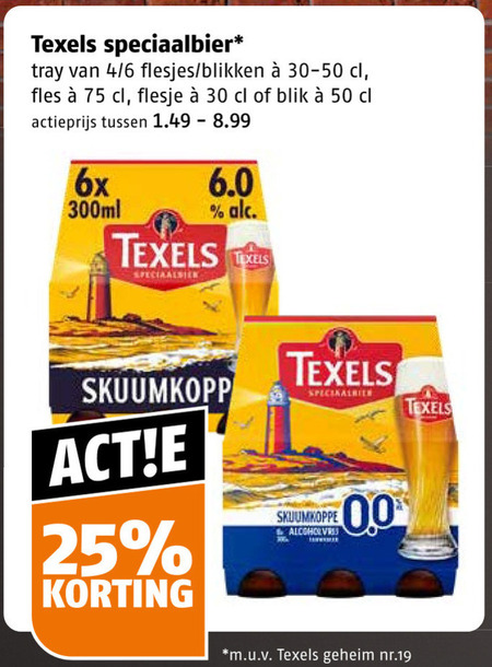 texels speciaalbieren 25 30 50 speciaalbier tray 4 6 blikken fles flesje blik actieprijs 6x 300ml skuumkoppe 00 m.u.v geheim folder aanbieding bij Poiesz Texels speciaalbier folder aanbieding bij Poiesz - details