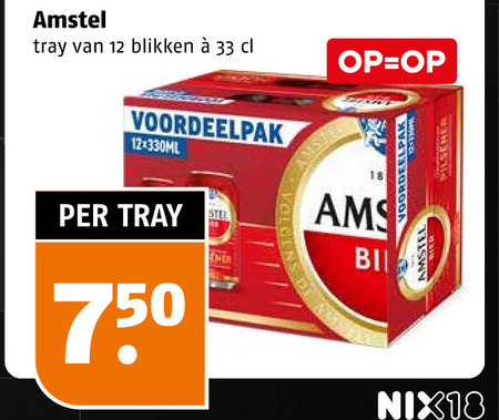 Amstel   blikje bier folder aanbieding bij  Poiesz - details