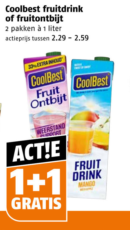 Coolbest   vruchtensap folder aanbieding bij  Poiesz - details