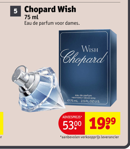 chopard eau de parfum 5 wish ml dames vaporisateur natural spray e75 2.5 folder aanbieding bij Kruidvat Chopard eau de parfum folder aanbieding bij Kruidvat - details