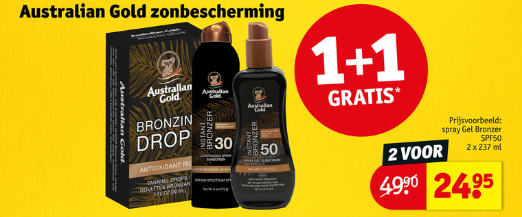 Australian Gold   zonnebrandolie folder aanbieding bij  Kruidvat - details
