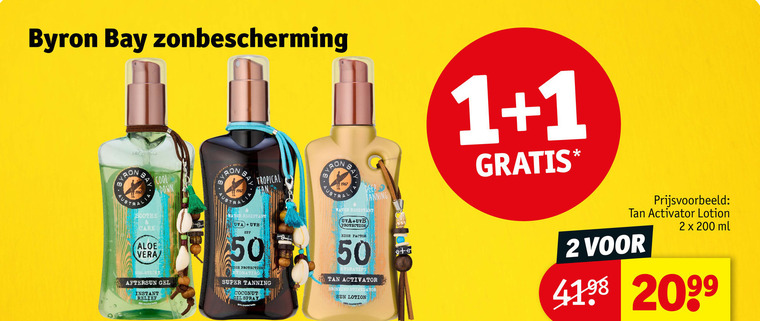 byron bay zonnebrandolie 1 2 50 100 200 2099 zonbescherming bal australia care cool down aloe vera aftersun gel instant relief b 4u alia tropical tan water resistant uva uvb protection hydrating super tanning coconut oil spray high factor activator bronzing stimulator sun lotion ml folder aanbieding bij Kruidvat Byron Bay zonnebrandolie folder aanbieding bij Kruidvat - details