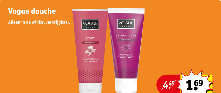 Vogue   douchegel folder aanbieding bij  Kruidvat - details