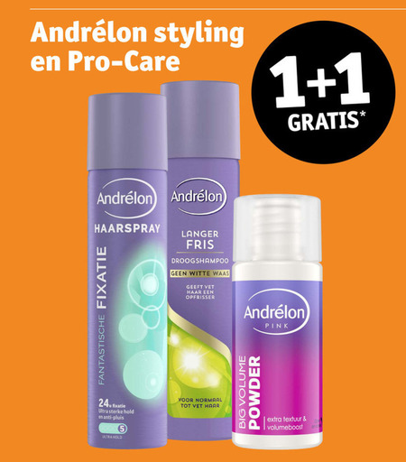 Andrelon   haargel, hairspray folder aanbieding bij  Kruidvat - details