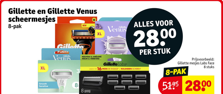 Gillette   scheermesjes folder aanbieding bij  Kruidvat - details