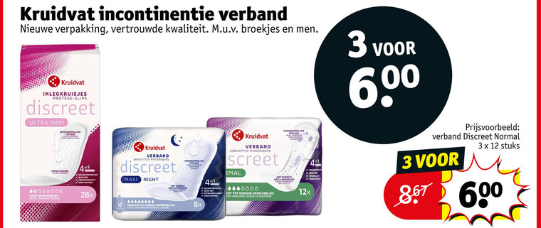 Kruidvat Huismerk   incontinentieverband folder aanbieding bij  Kruidvat - details