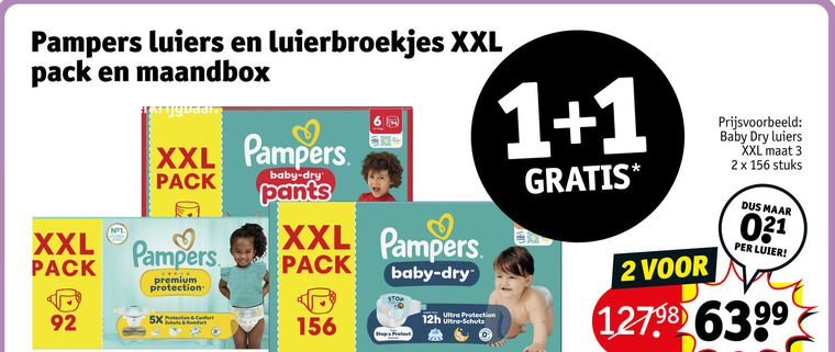 Pampers   luiers, luierbroekjes folder aanbieding bij  Kruidvat - details