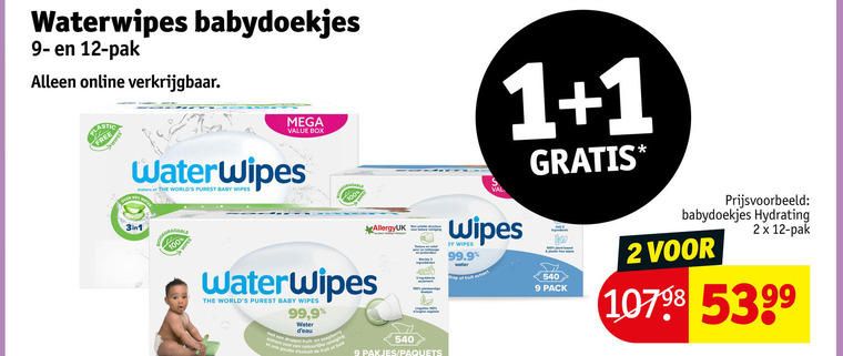 Waterwipes   billendoekjes folder aanbieding bij  Kruidvat - details