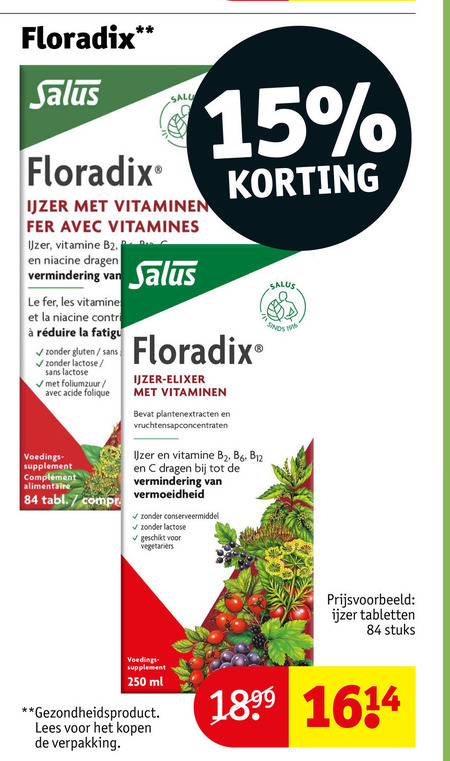 Floradix   voedingssupplement folder aanbieding bij  Kruidvat - details
