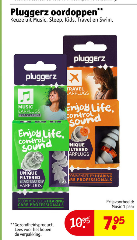 Pluggerz   oordopje folder aanbieding bij  Kruidvat - details