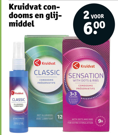 Kruidvat Huismerk   glijmiddel, condooms folder aanbieding bij  Kruidvat - details