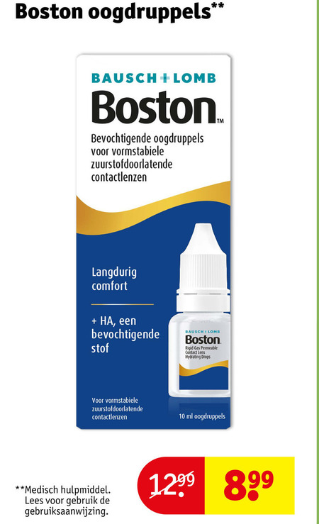 boston oogdruppels 10 bausch vormstabiele zuurstofdoorlatende contactlenzen langdurig comfort stof rigid gas contact lens hydrating drops ml medisch hulpmiddel lees gebruik folder aanbieding bij Kruidvat Boston oogdruppels folder aanbieding bij Kruidvat - details