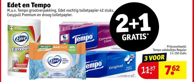 edet tempo vochtig toiletpapier zakdoeken 1 2 3 4 10 40 42 80 100 150 grootverpakking stuks easypull premium droog compact huls plantaardige deel maxi pack minder plastic care huile original navulling papier toilette humide reinigt beter stark zakdoekjes regular folder aanbieding bij Kruidvat Edet vochtig toiletpapier, zakdoek folder aanbieding bij Kruidvat - details